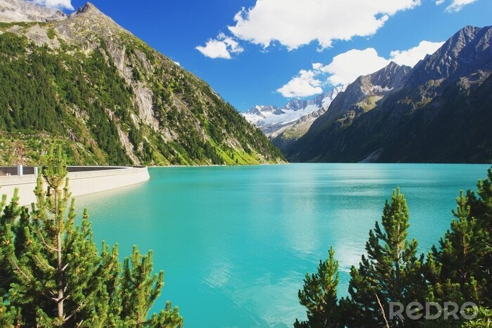 Papier peint  Lacs turquoise et Alpes