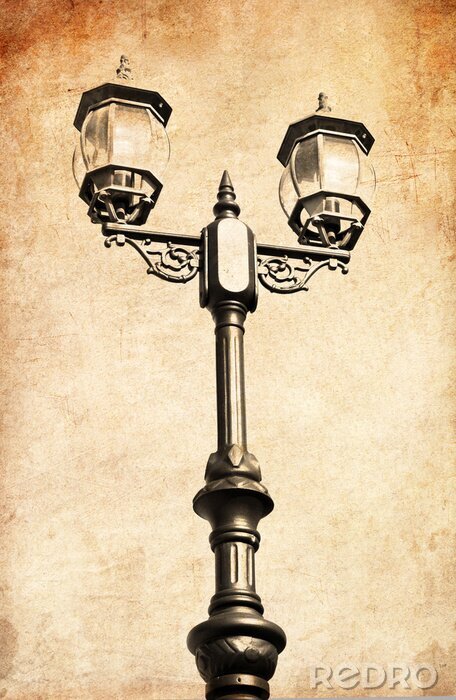 Papier peint  Lampadaire de rue style vintage