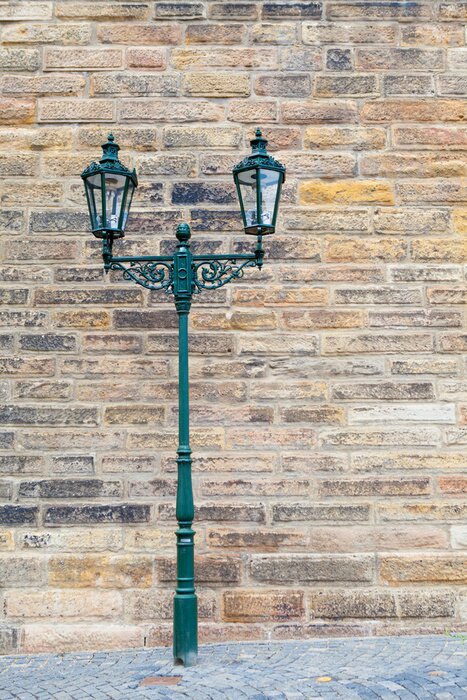 Papier peint  Lampadaire et mur en briques