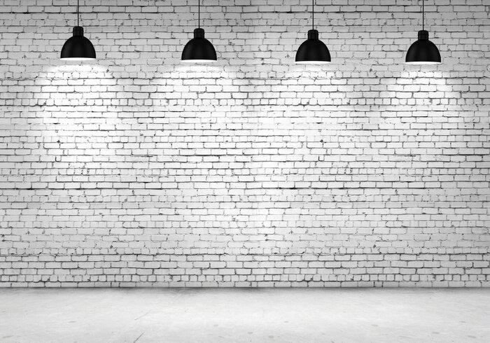 Papier peint  Lampes et mur blanc