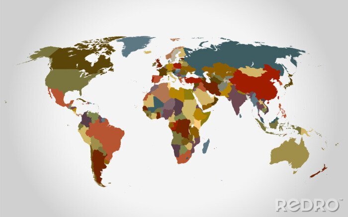 Papier peint  Landkarte *** Weltkarte pays coloré