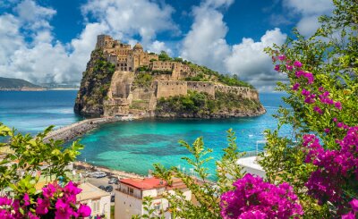 Papier peint  Landscape with Aragonese Castle,  Ischia island, Italy