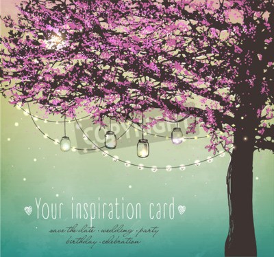 Papier peint  Lanternes sur des branches