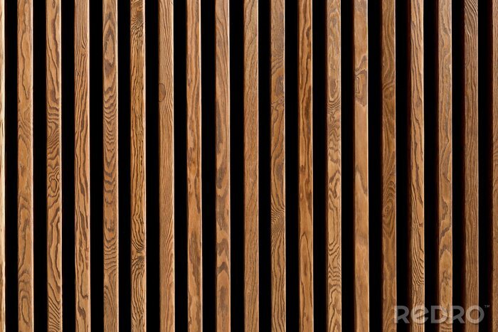 Papier peint  Lattes en bois sur fond noir