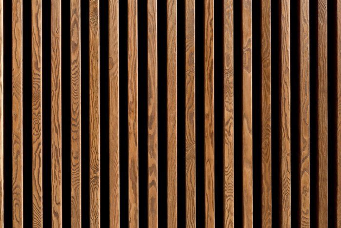 Papier peint  Lattes en bois sur fond noir