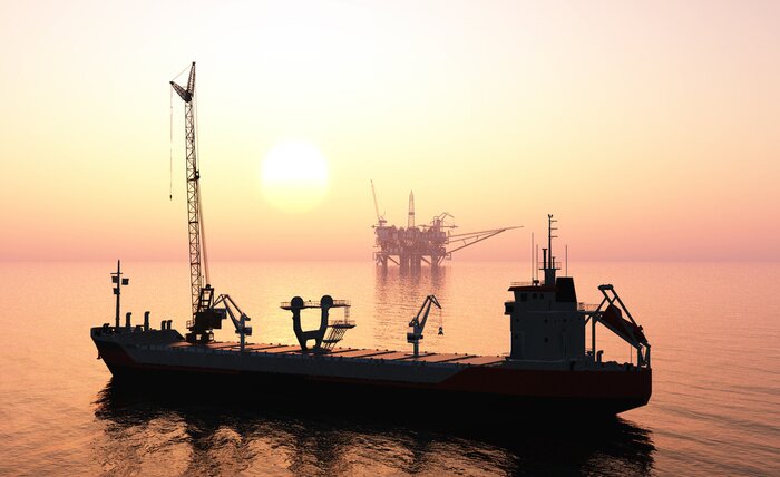 Papier peint  Le bateau avec une grue