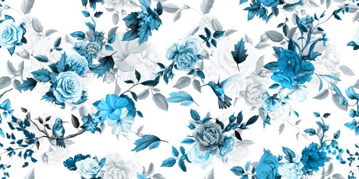 Papier peint  Le jardin bleu