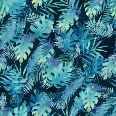 Papier peint à motif  Le motif des feuilles d'aquarelle. Impression d'été. Illustration de peinture