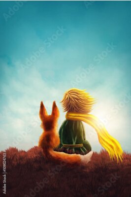 Papier peint  Le renard et le garçon de &quot;Le Petit Prince&quot;