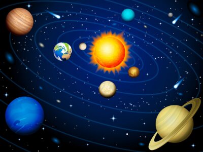 Papier peint  Le système solaire dans l'espace