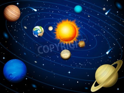 Papier peint  Le système solaire et l'univers