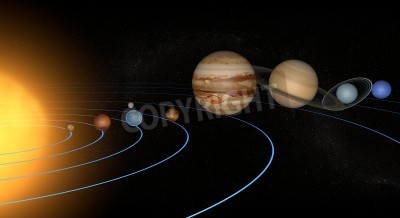 Papier peint  Le système solaire et les corps célestes