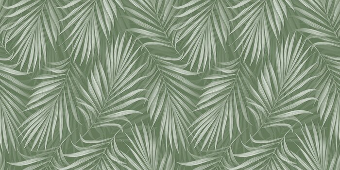 Papier peint  Le vert des feuilles de palmier étalées exotiques