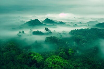 Papier peint  Le vert des forêts équatoriales humides