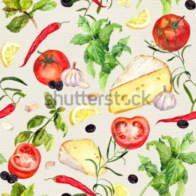Papier peint  Légumes et fromages