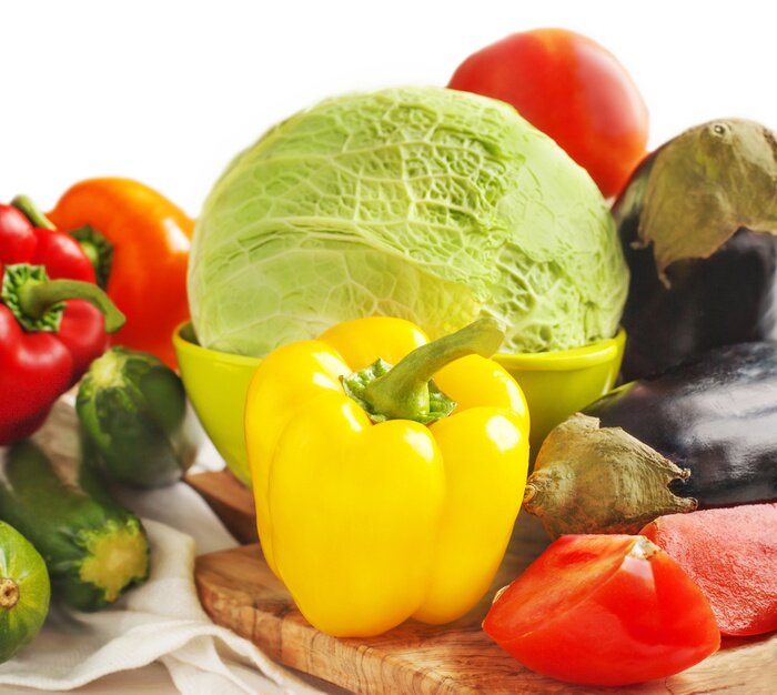 Papier peint  Légumes sur une planche