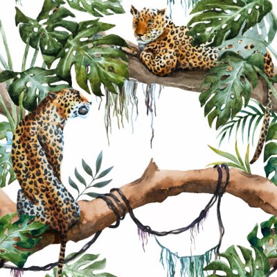 Léopards sur des branches