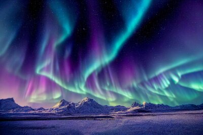 Papier peint  Les couleurs des aurores norvégiennes