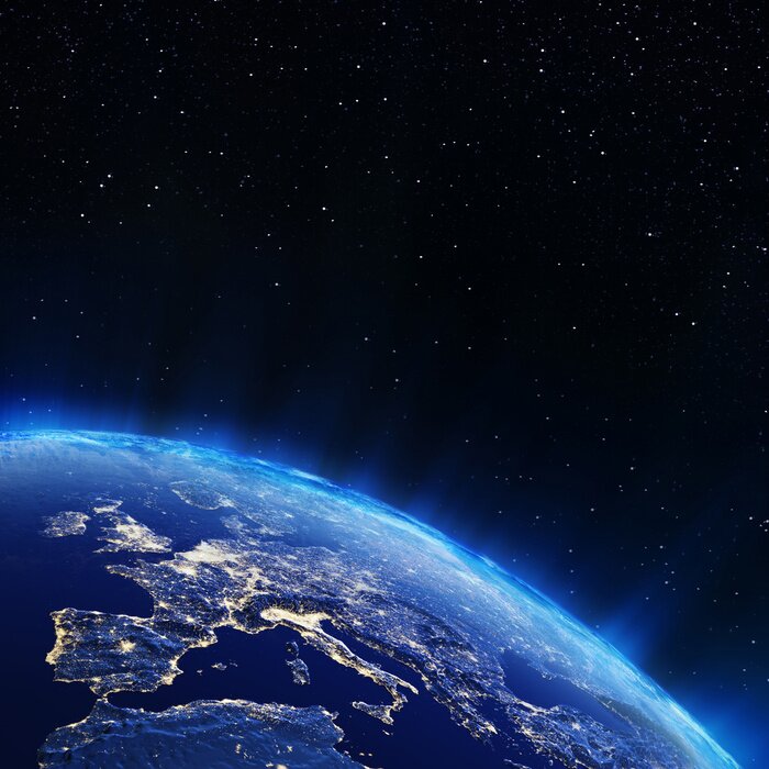 Papier peint  Les étoiles et la planète Terre