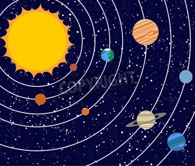 Papier peint  Les étoiles et le système solaire