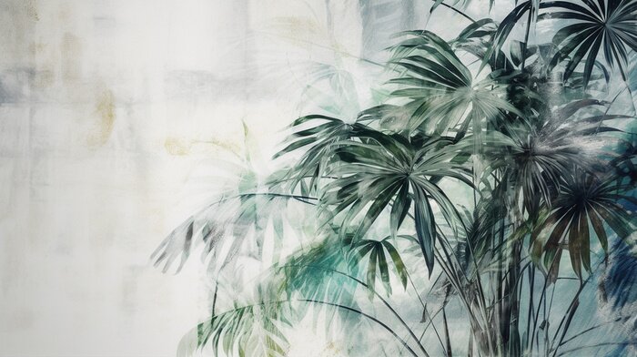 Papier peint  Les feuilles vertes du jardin amazonien