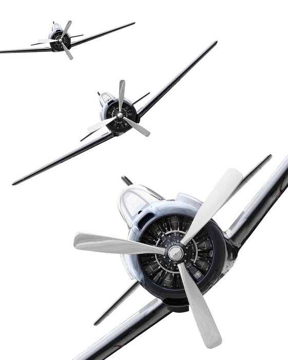 Papier peint  Les Fighters. Thème de la technologie rétro.