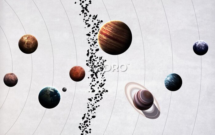 Papier peint  Les images à haute résolution présentent les planètes du système solaire. Cette image est fournie par la NASA