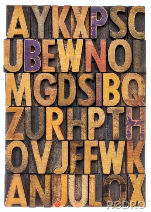 Papier peint  Lettres de l'alphabet en bois