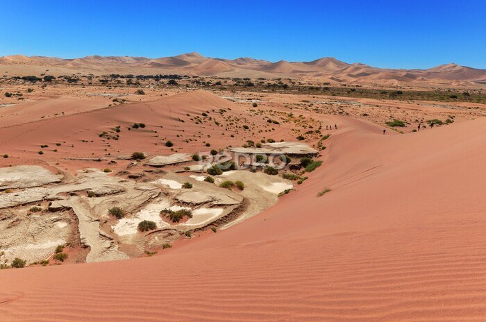 Papier peint  Lever de dunes de désert de Namib, Sossusvlei, Namibie, Afrique