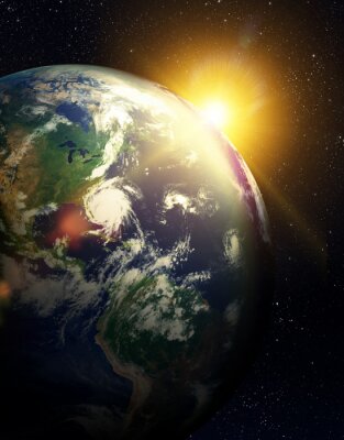 Papier peint  Lever de soleil dans l'espace