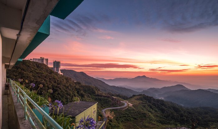 Papier peint  Lever de soleil depuis une terrasse d'observation