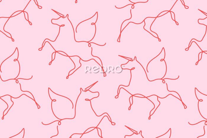 Papier peint  Licornes roses