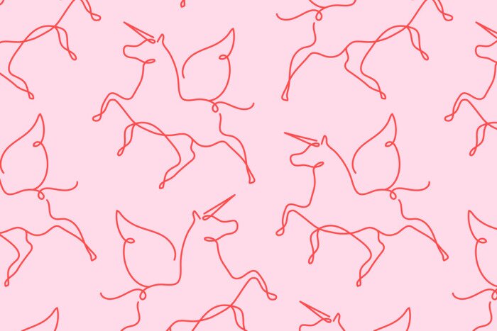 Papier peint  Licornes roses