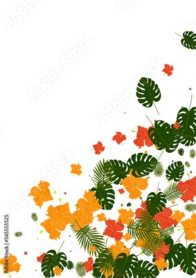 Papier peint  Light Green Strelitzia Background White Vector. Philodendron Print Card. Red Plant. Painting Illustration. Pink Modern Pattern.