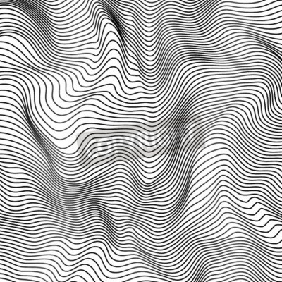 Papier peint  Lignes 3D noir et blanc