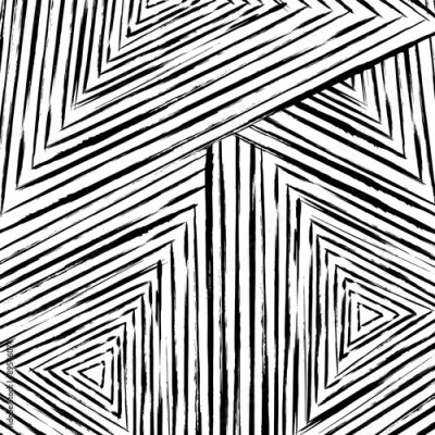 Papier peint  Lignes noires formant un motif abstrait sur fond blanc