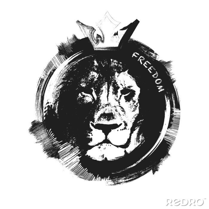 Papier peint  Lion image monochrome