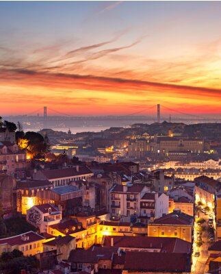 Lisbonne Portugal et coucher de soleil