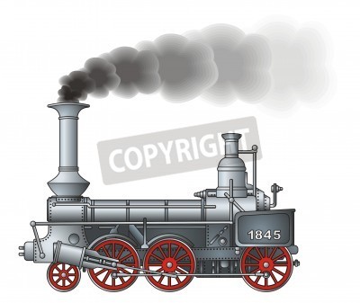 Papier peint  Locomotive abstraite train style rétro