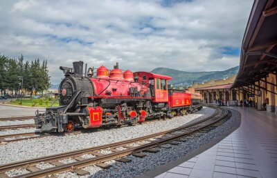 Papier peint  Locomotive rouge train rétro