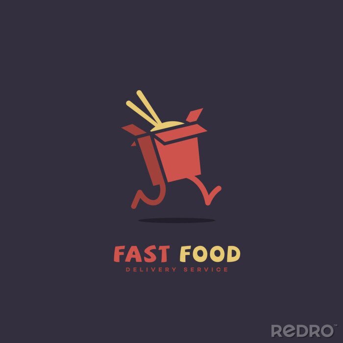 Papier peint  Logo de fast food avec des frites