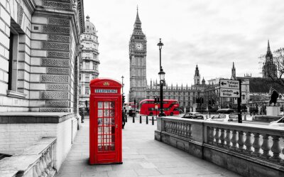 Papier peint  London Telephone Booth et Big Ben