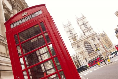 Londres et la cabine téléphonique de l'abbaye de Westminster