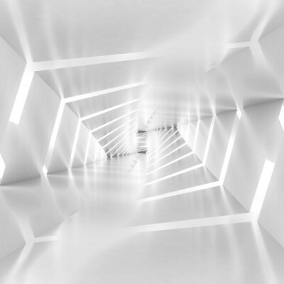 Long tunnel blanc