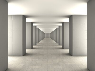 Long tunnel gris et minimaliste