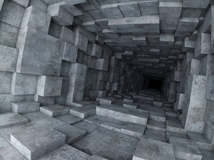 Papier peint  Long tunnel sombre