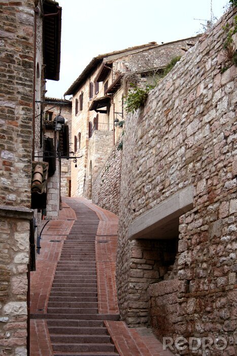 Papier peint  Longues marches village italien