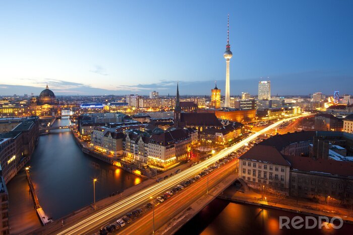 Papier peint  Lumières la nuit à Berlin