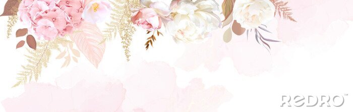 Papier peint  Luxurious beige trendy vector design watercolor banner frame