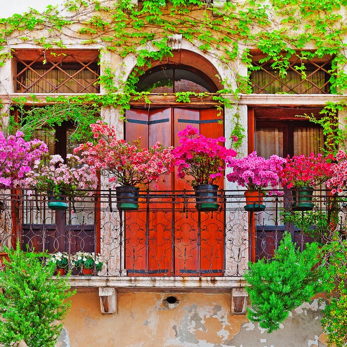 Papier peint  Magnifique balcon orné de plantes